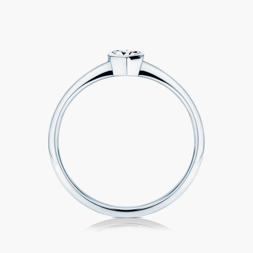 Pierścionek zaręczynowy Pure: białe złoto, diament w szlifie serce